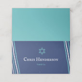 Blauwgroen Pascha Plaatskaartje (Buitenkant ongevouwen)