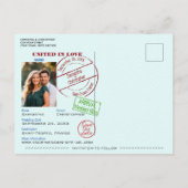 Blauwgroen Paspoort Schattige Fun Wedding Save the Aankondigingskaart (Achterkant)