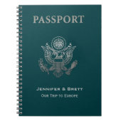 Blauwgroen paspoort voor aangepaste laptop notitieboek (Voorkant)