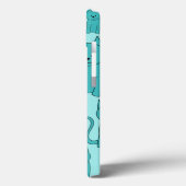 Blauwgroen patroon van Cute Cats. Case-Mate iPhone Case (Achterkant / Links)