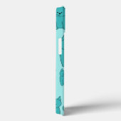 Blauwgroen patroon van Cute Cats. Case-Mate iPhone Case (Achterkant / Rechts)