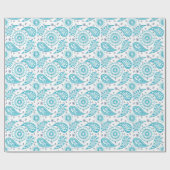 Blauwgroen patroon van Paisley. Cadeaupapier (Vlak)