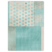 Blauwgroen patroonkantelblokken klembord (Achterkant)