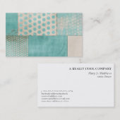 Blauwgroen patroonkantelblokken visitekaartje (Voorkant / Achterkant)