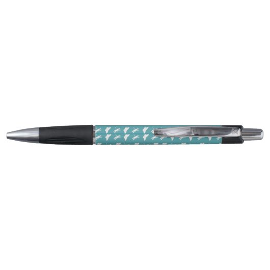 Blauwgroen patroonvlinder en dragonfly pen (Achterkant)