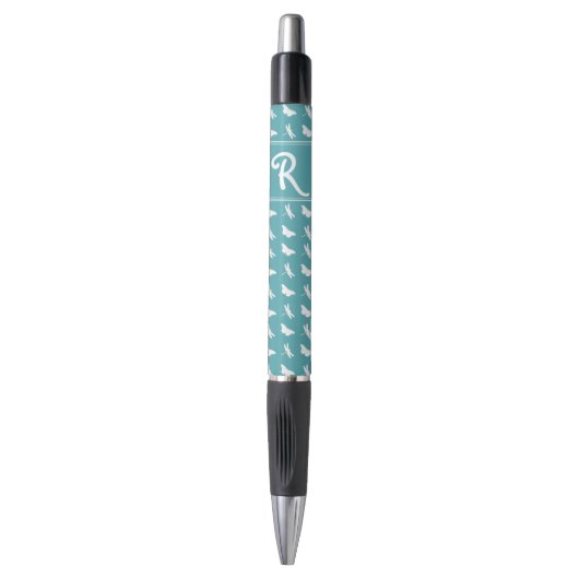Blauwgroen patroonvlinder en dragonfly pen (Voorkant Verticaal)