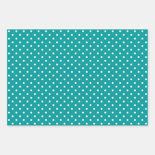 Blauwgroen Patterns Wrapping Paper Sheet Set (Voorkant 2)