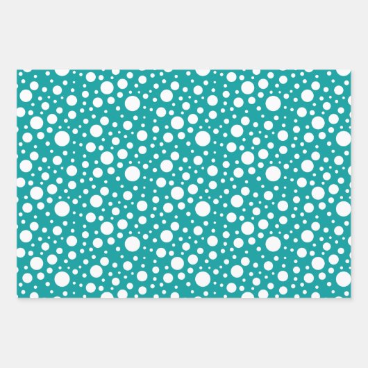 Blauwgroen Patterns Wrapping Paper Sheet Set (Voorkant 3)