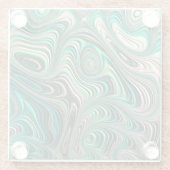 Blauwgroen Paua Abalone Shell Fractal Abstract Pat Glazen Onderzetter (Achterkant)