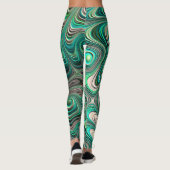 Blauwgroen Paua Abalone Shell Fractal Abstract Pat Leggings (Achterkant)