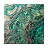Blauwgroen Paua Abalone Shell Fractal Abstract Pat Tegeltje (Voorkant)