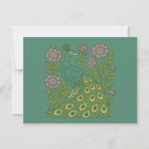 Blauwgroen pauw Briefkaart