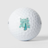 Blauwgroen pauw golfballen (Voorkant)