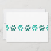 Blauwgroen Pauw Print Pattern in Blauwgroen - Birt Kaart (Achterkant)