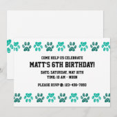 Blauwgroen Pauw Print Pattern in Blauwgroen - Birt Kaart (Voorkant / Achterkant)