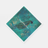 Blauwgroen pauw servet (Hoek)