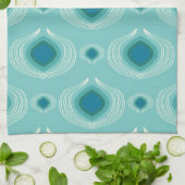 Blauwgroen pauw theedoek (Gevouwen)