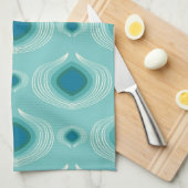 Blauwgroen pauw theedoek (Quarter Fold)