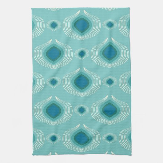 Blauwgroen pauw theedoek (Verticaal)