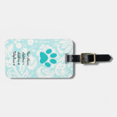 Blauwgroen Paw-afdrukken Bagagelabel (Voorkant horizontaal)