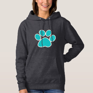 Blauwgroen Paw-afdrukken Hoodie