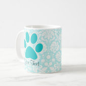 Blauwgroen Paw-afdrukken Koffiemok (Voorkant links)