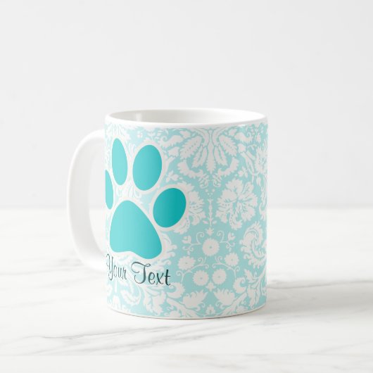 Blauwgroen Paw-afdrukken Koffiemok (Voorkant links)