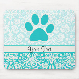 Blauwgroen Paw-afdrukken Muismat