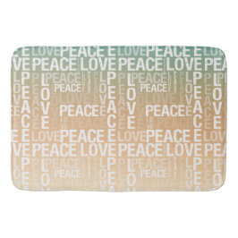 Blauwgroen Peach Gold White Peace Love Badmat