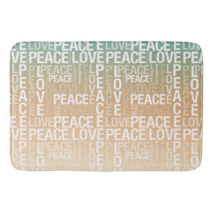 Blauwgroen Peach Gold White Peace Love Badmat