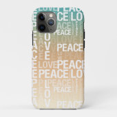 Blauwgroen Peach Gold White Peace Love         Case-Mate iPhone Case (Achterkant)