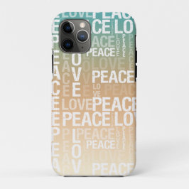 Blauwgroen Peach Gold White Peace Love         Case-Mate iPhone Case