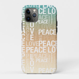 Blauwgroen Peach Gold White Peace Love         Case-Mate iPhone Case