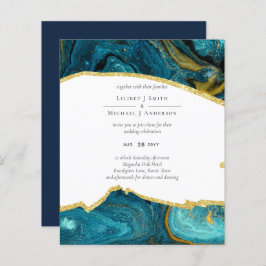 Blauwgroen Peacock Blue Gold Agaat bruiloft