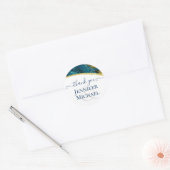 Blauwgroen Peacock Blue Gold Agaat bruiloft Ronde Sticker (Envelop)