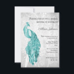 Blauwgroen Peacock Bridal Shower-uitnodiging Kaart<br><div class="desc">Creëer nodigt u allen uit met een Blauwgroen Peacock brudal doucheuitnodiging. Het uitnodigingsontwerp is voorzien van een elegante pauw tegen een delicate foliage- en slijpachtergrond. Pas aan met de naam van de bruid samen met de details van het vrijgezellenfeest. Extra trouwbenodigdheden zijn ook beschikbaar bij dit ontwerp.</div>