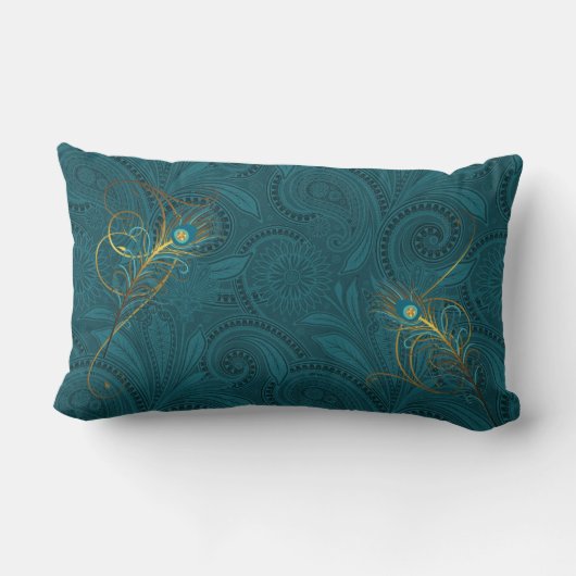 Blauwgroen Peacock Custom Wedding for Passen getro Kussen (Achterkant)