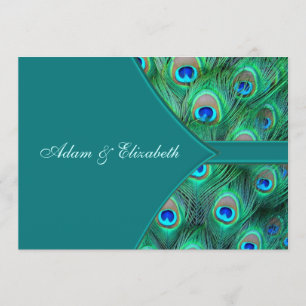 Blauwgroen Peacock Elegant Peacock Weddenschap Uit Kaart