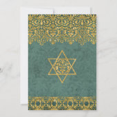 Blauwgroen Peacock Engels Manor Art Deco Nouveau D Kaart (Achterkant)