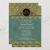 Blauwgroen Peacock Engels Manor Art Deco Nouveau D Kaart (Voorkant / Achterkant)