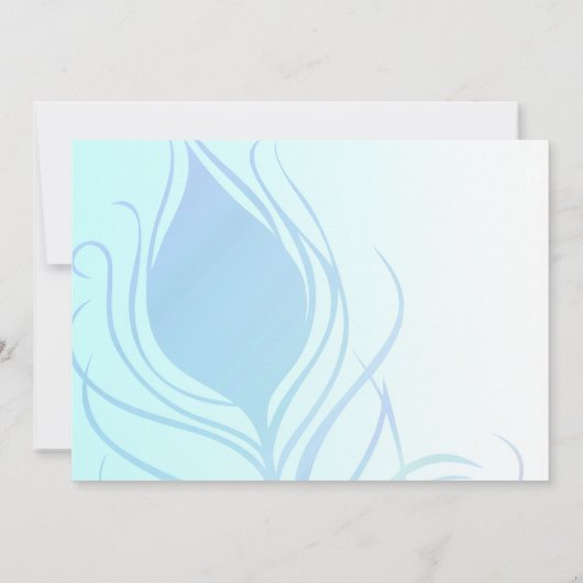 Blauwgroen Peacock Feather Bridal Shower-uitnodigi Kaart (Achterkant)