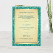 Blauwgroen Peacock Feathers QR Code Indian Wedding (Achterkant)