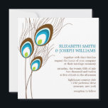 Blauwgroen Peacock Feathers Wedding Kaart<br><div class="desc">De elegante en klassieke uitnodiging is voorzien van een prachtige vectorillustratie van paukveren op een diepe paarse achtergrond. Ideaal voor bruiloften,  vrijgezellenfeesten,  verjaardagsfeestjes,  zoete zestien feestjes en nog veel meer!</div>