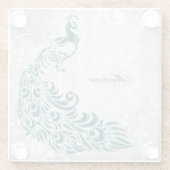 Blauwgroen Peacock - Gepersonaliseerd Onderzetter (Achterkant)