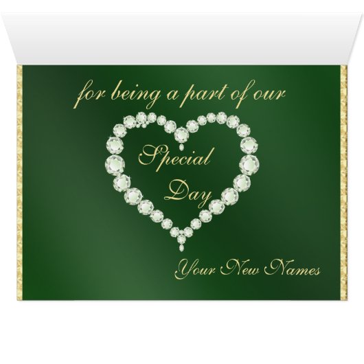 Blauwgroen Peacock - Hartelijk dank (Binenzijde Horizontaal (Onderkant))