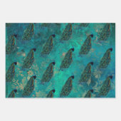  Blauwgroen Peacock Inpakpapier Vel (Voorkant)