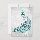 Blauwgroen Peacock Leaf Vine Vrijgezellenfeest Inv Kaart (Achterkant)