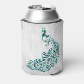 Blauwgroen Peacock Persoonlijke Koelbox Blikjeskoeler (Blikje Achterkant)
