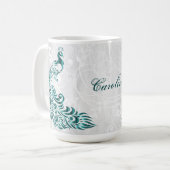 Blauwgroen Peacock - Persoonlijke koffie - Mok (Voorkant links)