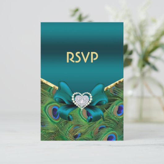 Blauwgroen Peacock RSVP (Staand voorkant)